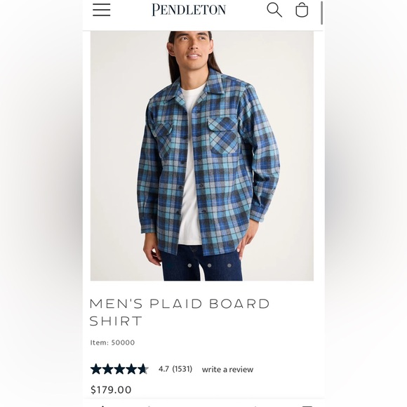 Like new Pendleton Blue Plaid Board Shirt size XL Tall. It’s perfect. - Picture 2 of 16